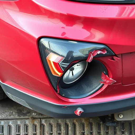 damaged car bumper