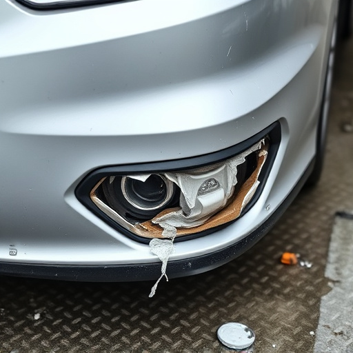 damaged car bumper