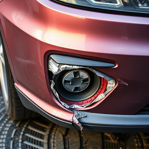 damaged car bumper