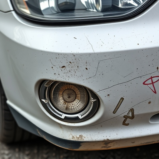 damaged car bumper