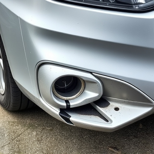 damaged car bumper