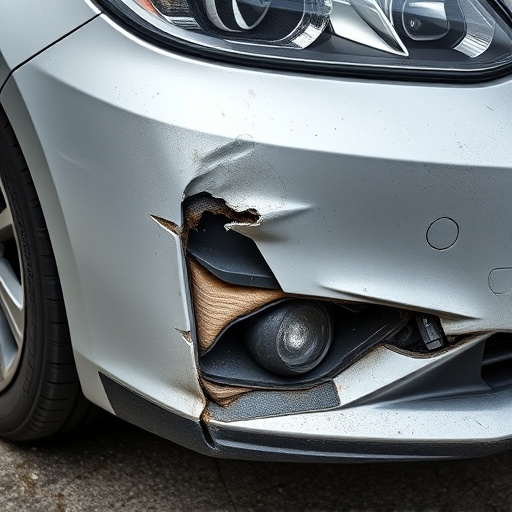 damaged car bumper