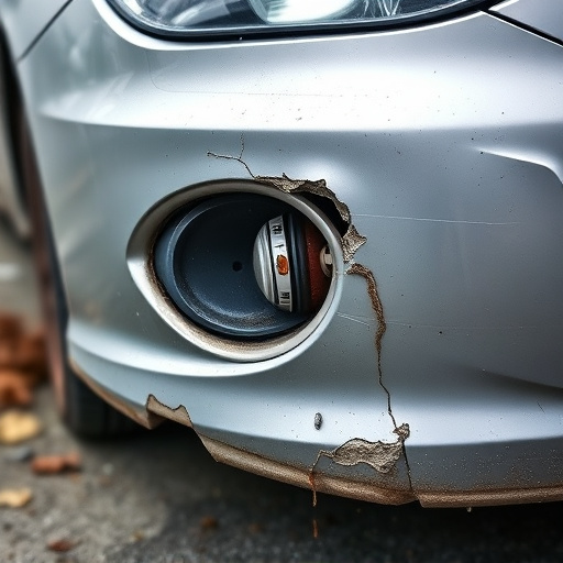 damaged car bumper