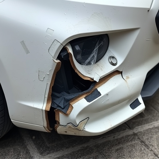 damaged car bumper