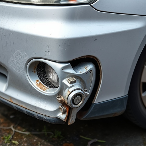 damaged car bumper
