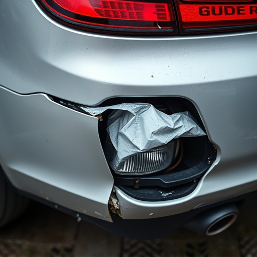damaged car bumper