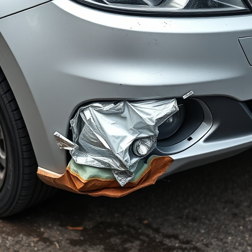 damaged car bumper