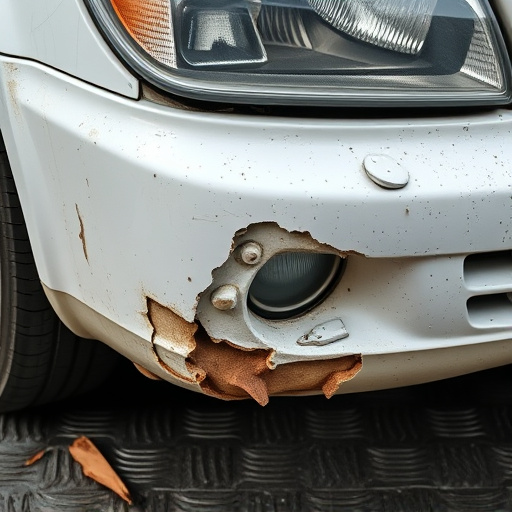 damaged car bumper