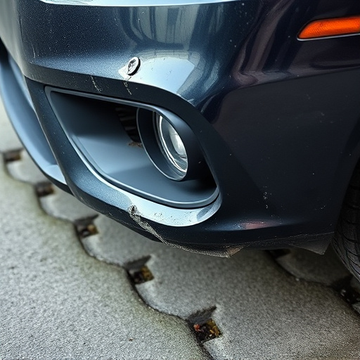 damaged car bumper
