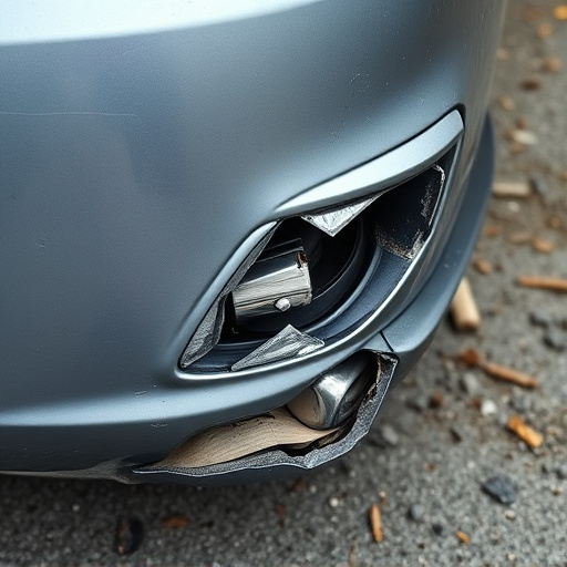 damaged car bumper
