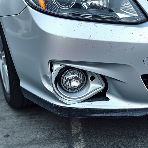 damaged car bumper