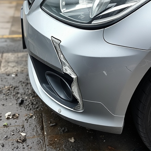 damaged car bumper