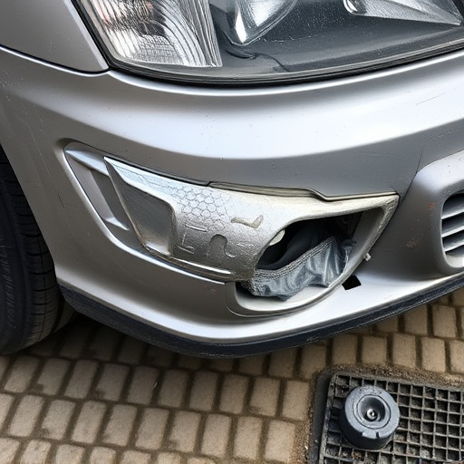 damaged car bumper