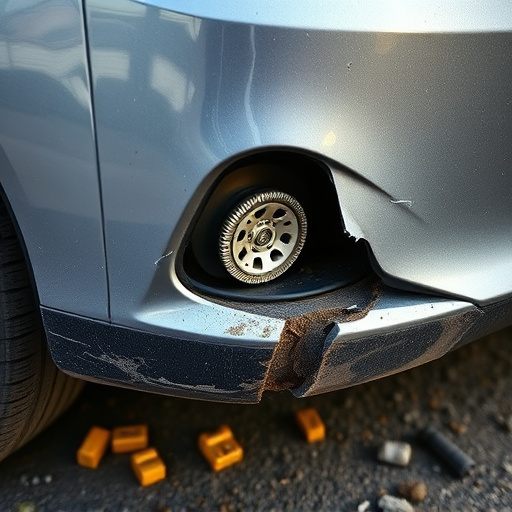 damaged car bumper
