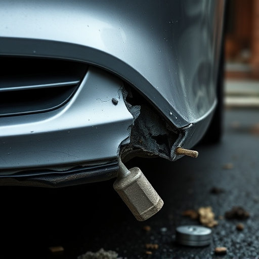 damaged car bumper