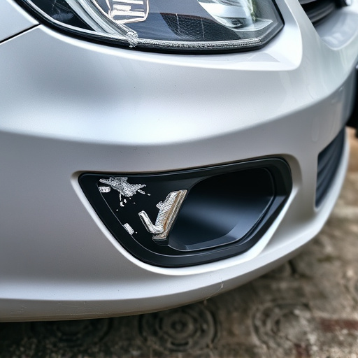 damaged car bumper