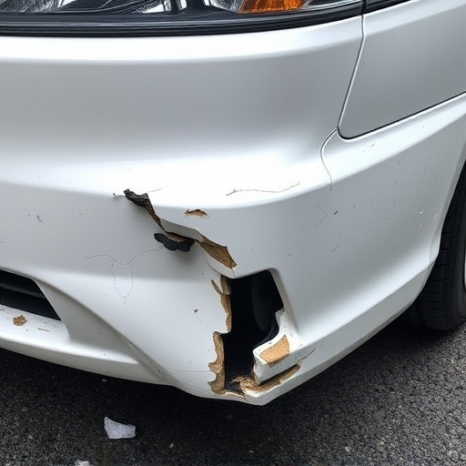 damaged car bumper