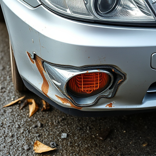 damaged car bumper