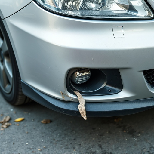 damaged car bumper
