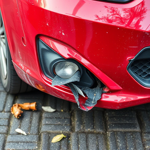 damaged car bumper