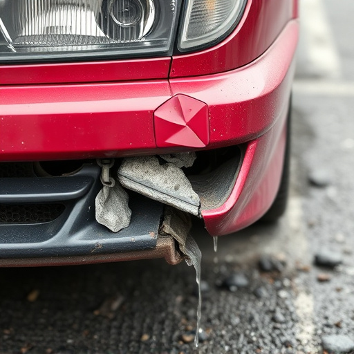 damaged car bumper