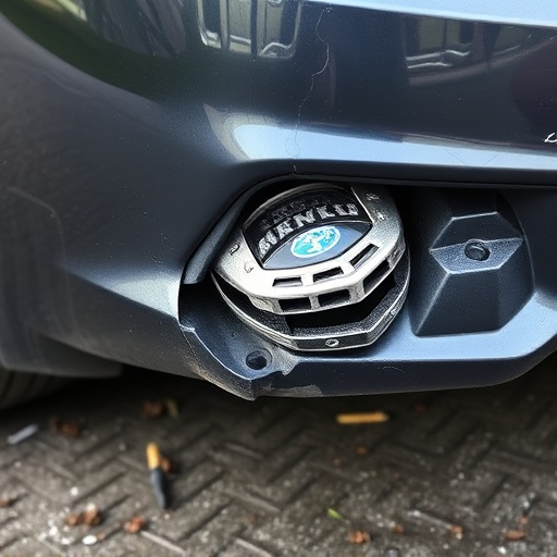 damaged car bumper