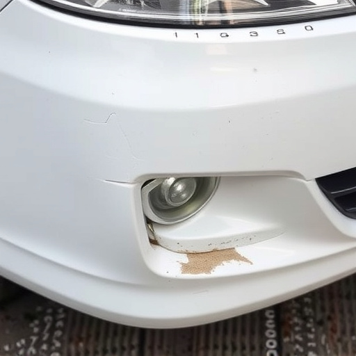 damaged car bumper