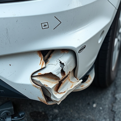 damaged car bumper
