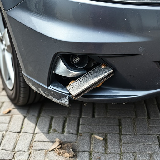 damaged car bumper