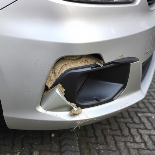 damaged car bumper