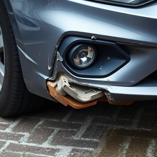 damaged car bumper