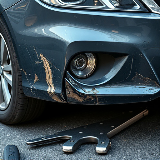 damaged car bumper