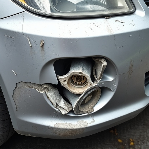 damaged car bumper