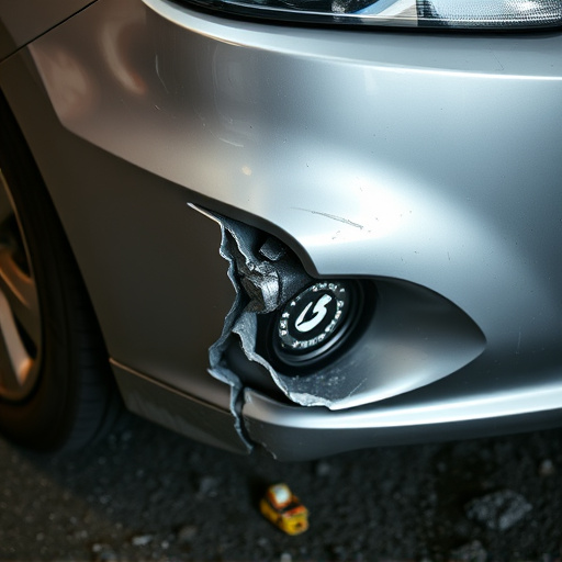 damaged car bumper