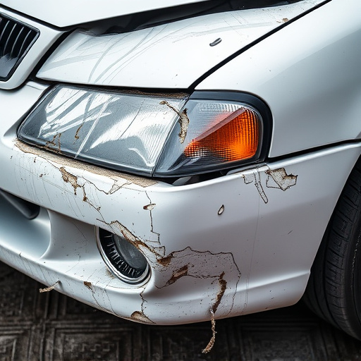 damaged car bumper