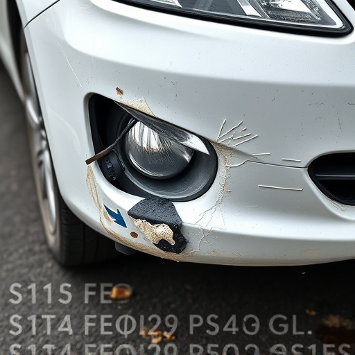 damaged car bumper
