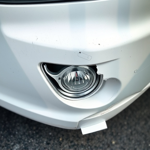damaged car bumper