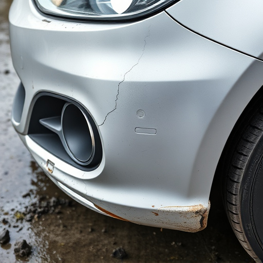 damaged car bumper