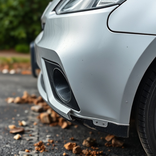 damaged car bumper