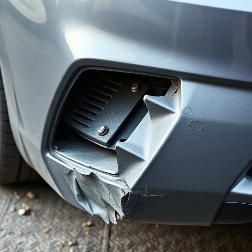 damaged car bumper