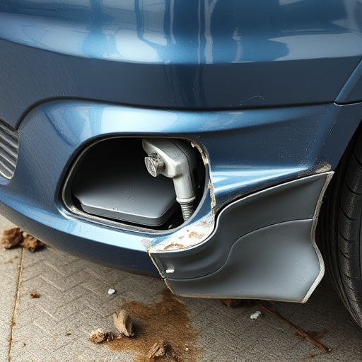 damaged car bumper
