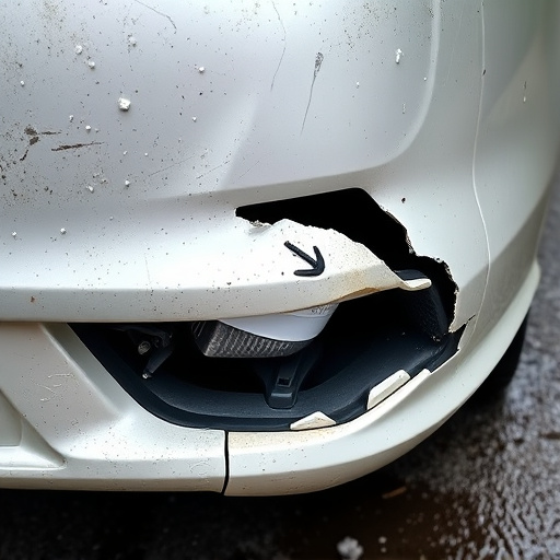 damaged car bumper