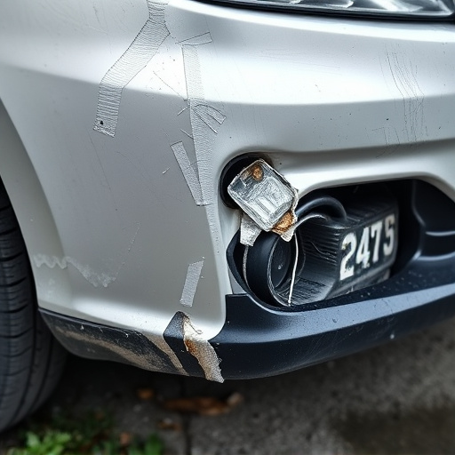 damaged car bumper