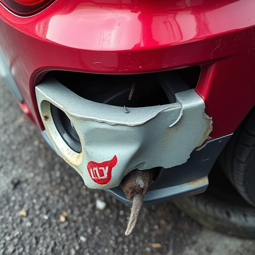 damaged car bumper