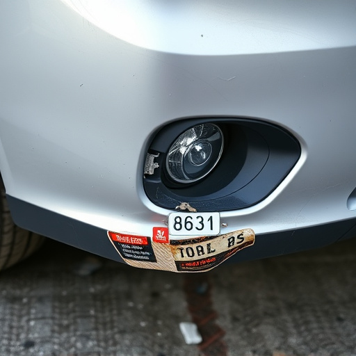 damaged car bumper