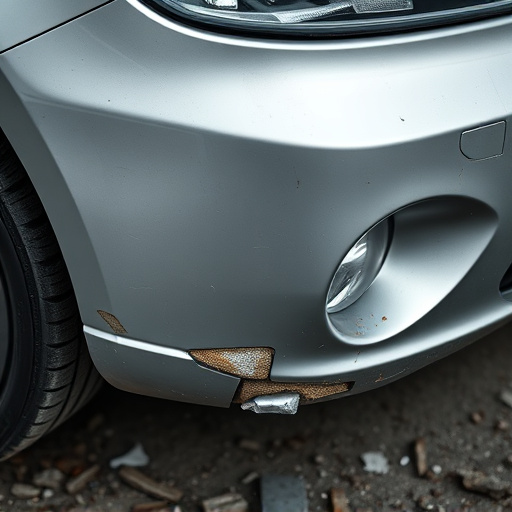 damaged car bumper