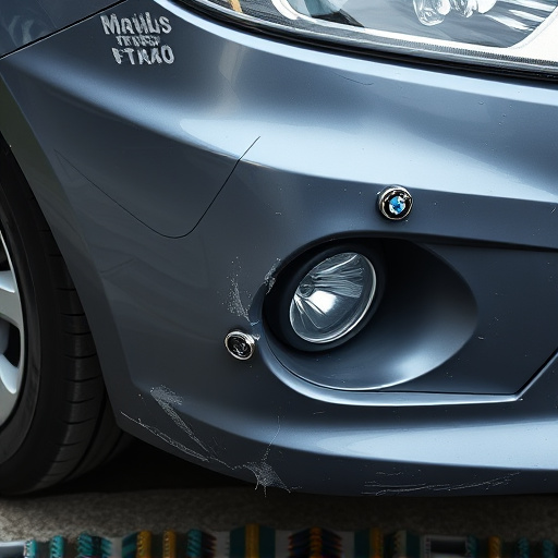 damaged car bumper