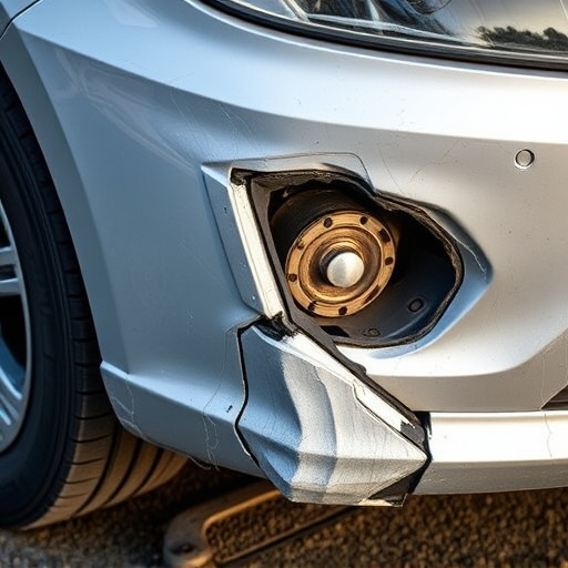 damaged car bumper