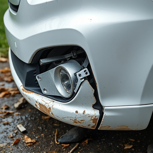 damaged car bumper