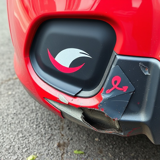 damaged car bumper